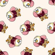 animal worker cartoon seamless pattern background N2