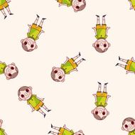family boy character cartoon seamless pattern background N2