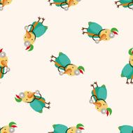 animal bird doctor cartoon seamless pattern background