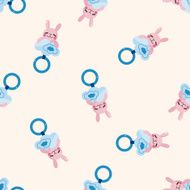 Baby rattle cartoon seamless pattern background N4