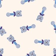 Baby rattle cartoon seamless pattern background N6