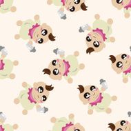 person character baby cartoon seamless pattern background N3