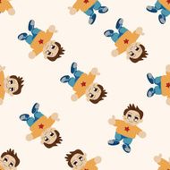 family boy character cartoon seamless pattern background N4