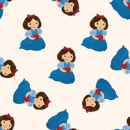 fairytale princess cartoon seamless pattern background N8
