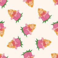 fairytale princess cartoon seamless pattern background N9