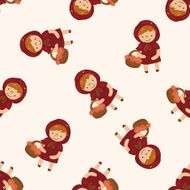 fairytale princess cartoon seamless pattern background N10