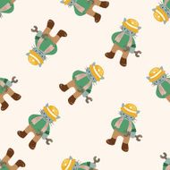 animal cat worker cartoon seamless pattern background