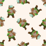 animal bear worker cartoon seamless pattern background