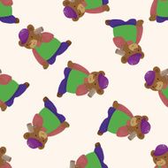 animal bear worker cartoon seamless pattern background N2