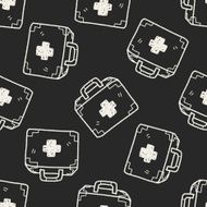 medical box doodle drawing seamless pattern background