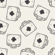 medical box doodle drawing seamless pattern background N2