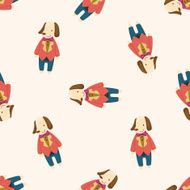 animal dog worker cartoon seamless pattern background N3