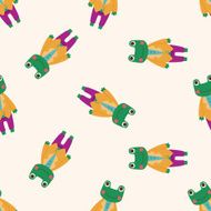 animal frog worker cartoon seamless pattern background