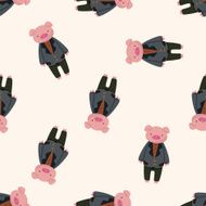 animal pig worker cartoon seamless pattern background N2