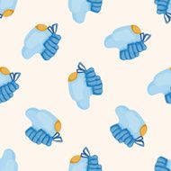 Baby clothes cartoon seamless pattern background N3
