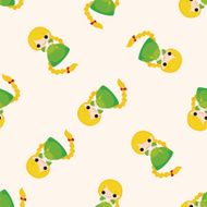 fairytale princess cartoon seamless pattern background N14