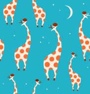 Seamless decorative pattern with funny giraffes N2
