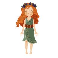 girl in a wreath and beautiful clothes