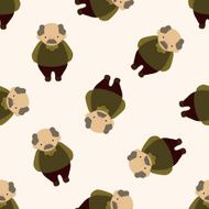 grandfather cartoon seamless pattern background N5