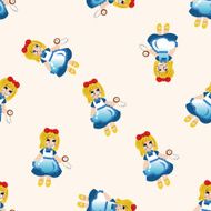 fairytale princess cartoon seamless pattern background N18