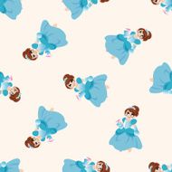 fairytale princess cartoon seamless pattern background N19