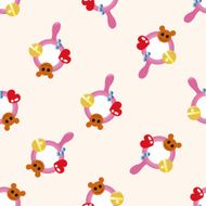 Baby rattle cartoon seamless pattern background N10