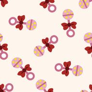 Baby rattle cartoon seamless pattern background N11