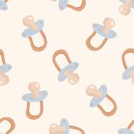 Baby pacifiers cartoon seamless pattern background N4