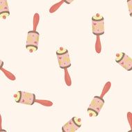 Baby rattle cartoon seamless pattern background N12