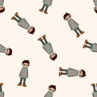 family boy character cartoon seamless pattern background N11