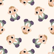 person character baby cartoon seamless pattern background N5