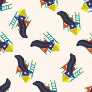 playground slide cartoon seamless pattern background N5