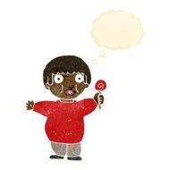cartoon fat child with thought bubble N2