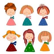 Children Cartoon characters set