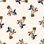 animal dog worker cartoon seamless pattern background N4