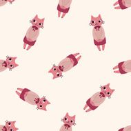 animal cat worker cartoon seamless pattern background N4