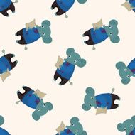 animal ephant worker cartoon seamless pattern background N2