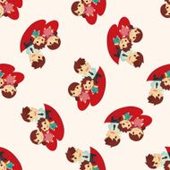 family cartoon seamless pattern background N2