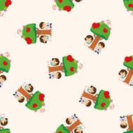 family cartoon seamless pattern background N3