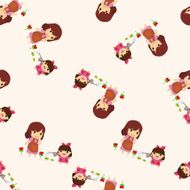 family cartoon seamless pattern background N4