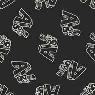 abc doodle seamless pattern background