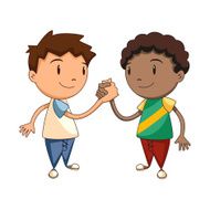 Friends shaking hands vector illustration