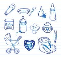 Infant doodle Icon set N2