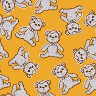 Seamless Baby Background with teddy bear N2
