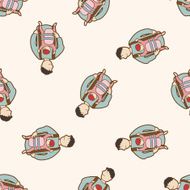 Baby carriages cartoon seamless pattern background N13