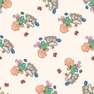 person character baby cartoon seamless pattern background N6