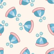 baby hat cartoon seamless pattern background N5