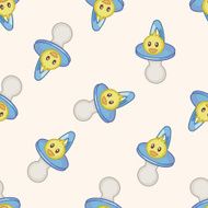 Baby pacifiers cartoon seamless pattern background N6
