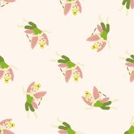 fairytale princess cartoon seamless pattern background N20