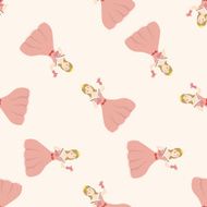 Royal theme princess cartoon seamless pattern background N15